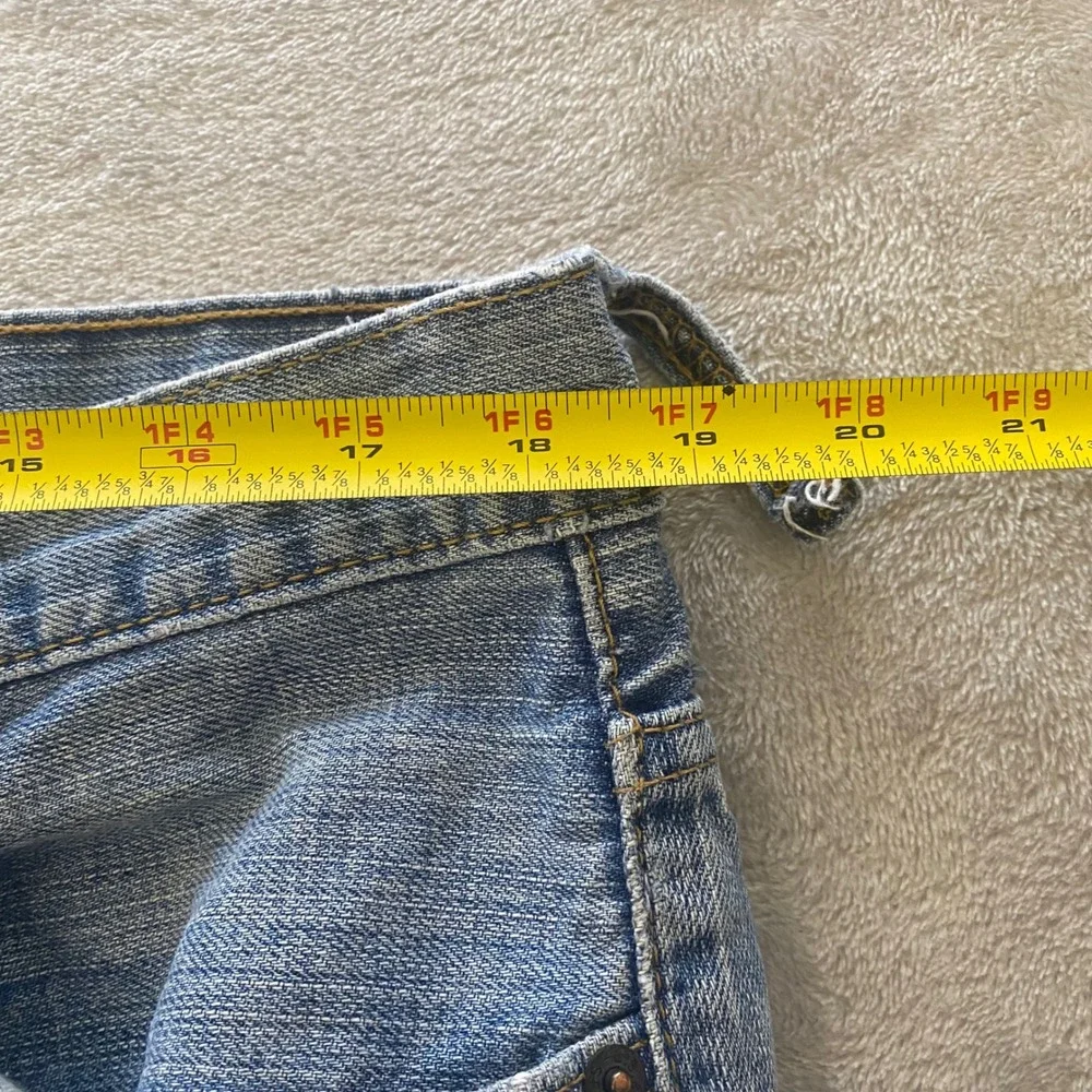 Levis 569 Loose Straight Leg Jeans Mens 36x32 Blue Medium Wash Distressed Denim